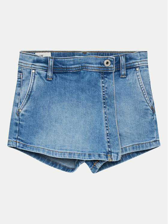 Pepe Jeans Pepe Jeans Džínsové šortky A-Line Skort Hw Jr PG800862 Modrá Regular Fit