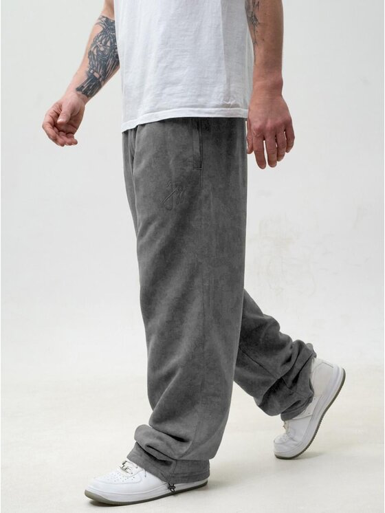Jigga Wear Jigga Wear Spodnie dresowe Szerokie luźne 132136 Szary Baggy Fit