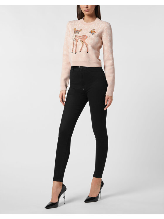 PHILIPP PLEIN PHILIPP PLEIN Sweter 26367 Beżowy Regular Fit