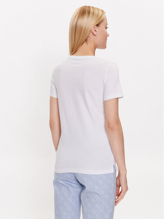 Guess Guess Tričko W1YI1B I3Z14 Biela Slim Fit