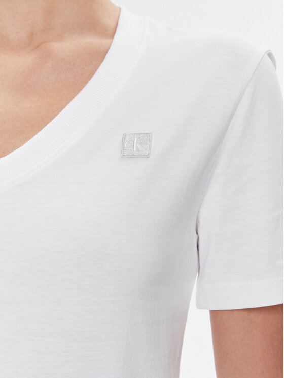 Calvin Klein Jeans Calvin Klein Jeans T-Shirt Embro Badge J20J222560 Bílá Regular Fit