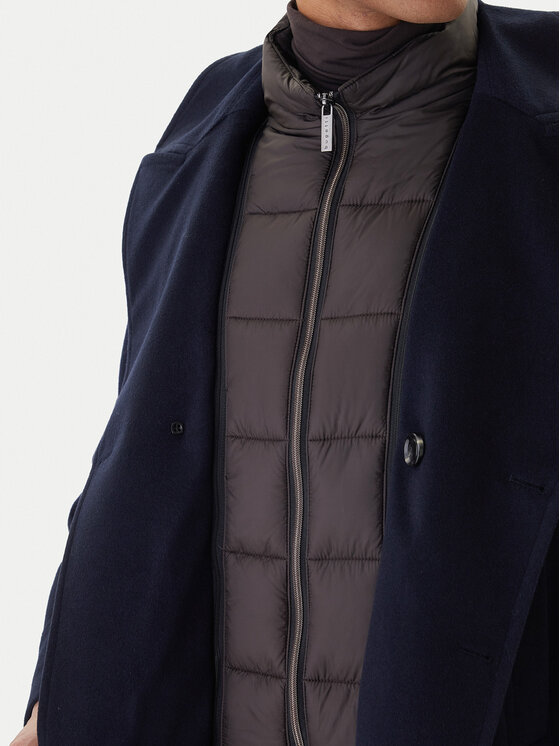 Bugatti Bugatti Cappotto di lana 874228-81063 Blu scuro Regular Fit