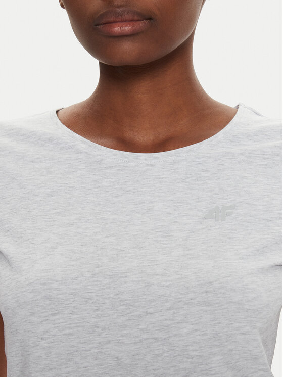 4F 4F T-krekls 4FWMM00TTSHF1845 Pelēks Slim Fit
