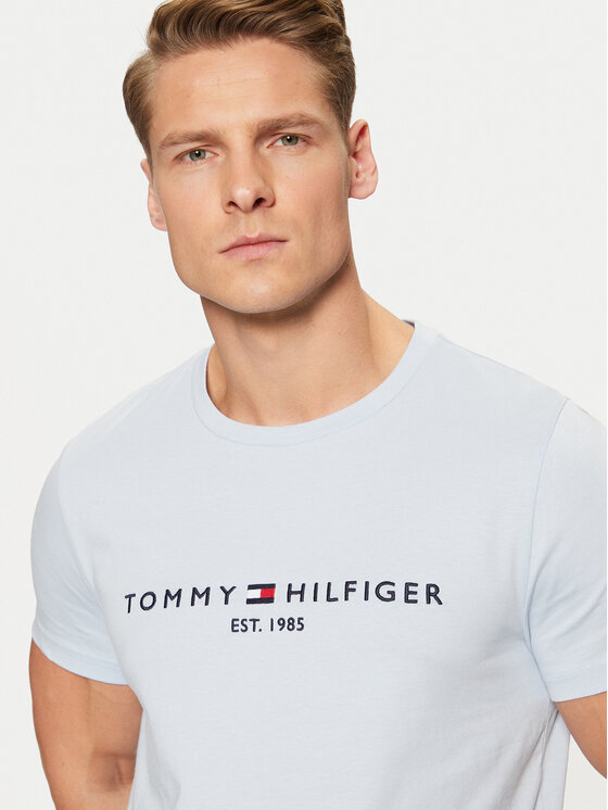 Tommy Hilfiger Tommy Hilfiger Тишърт Tommy Logo MW0MW11797 Светлосин Slim Fit