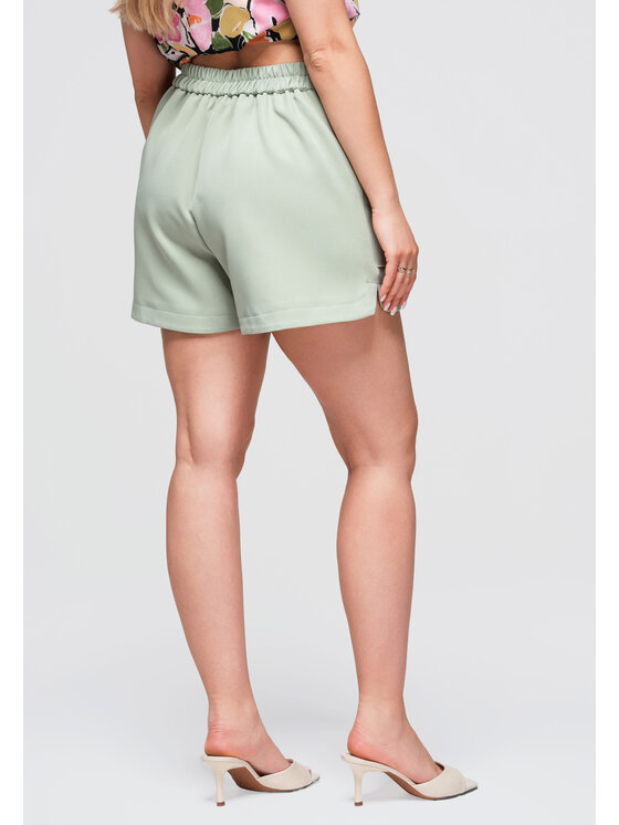 Ombre Ombre Szorty materiałowe OW-ST-E0009 Zielony Relaxed Fit