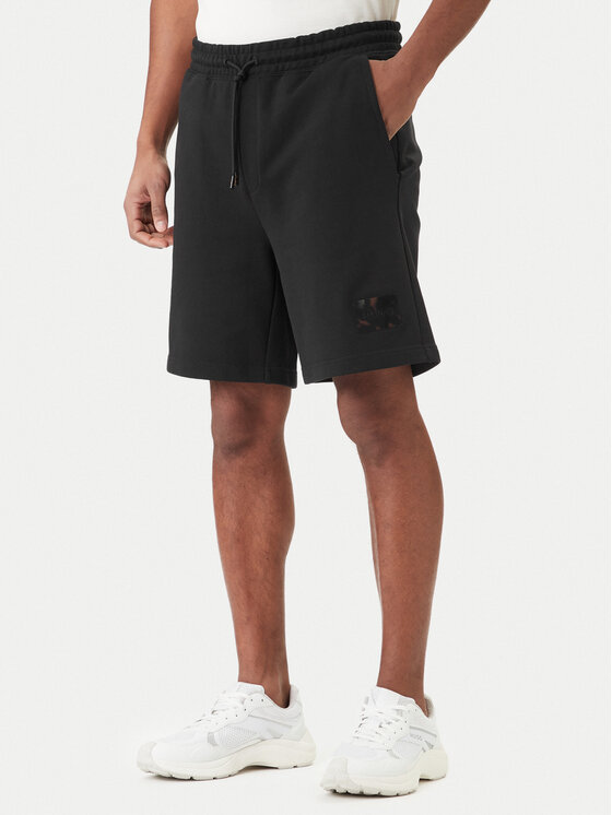 HUGO Pantalon scurți din material Darix 50557471 Negru Relaxed Fit