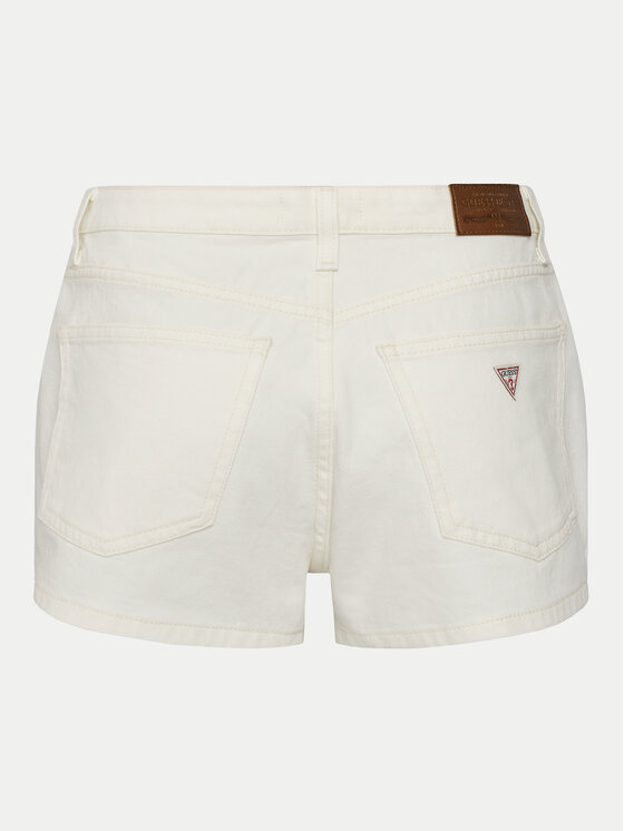 Guess Jeans Guess Jeans Pantaloni scurți de blugi W5GD0Y D5M62 Alb Regular Fit