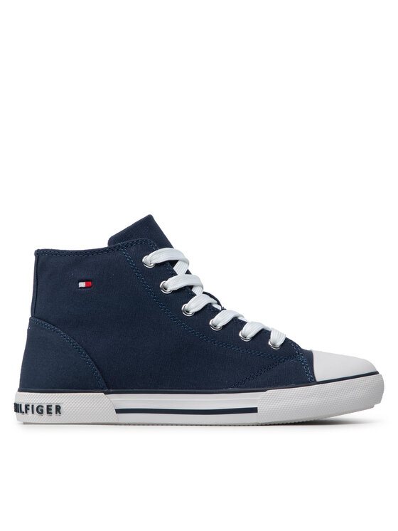 Tommy Hilfiger Plátenky Higt Top Lace-Up T3X4-32209-0890 S Tmavomodrá