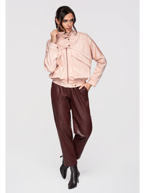 Ombre Ombre Kurtka bomber OW-JAFL-0122 Różowy Regular Fit