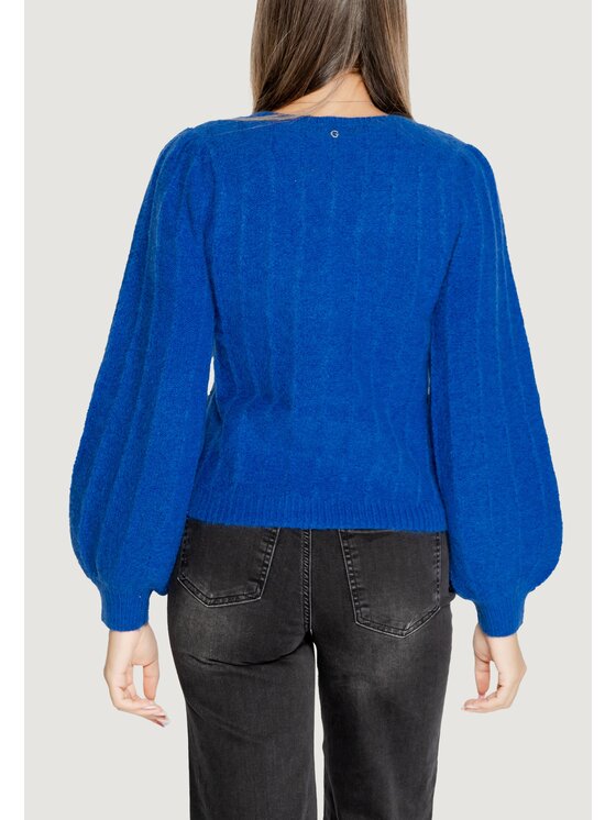Guess Guess Sweter LS VN MADELINE TEXTURE Niebieski Classic Fit