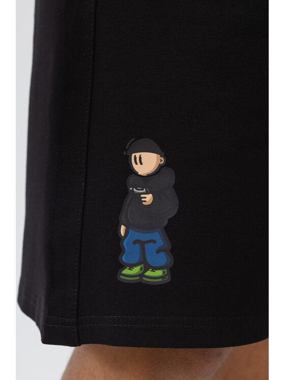 Kamuflage Kamuflage Szorty Slanger Czarny Baggy Fit