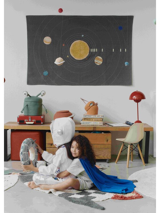 Lorena Canals Lorena Canals Pojemnik na zabawki Kosz dekoracyjny Alien Ploot, "Mom, I want to be an astronaut" Pomarańczowy