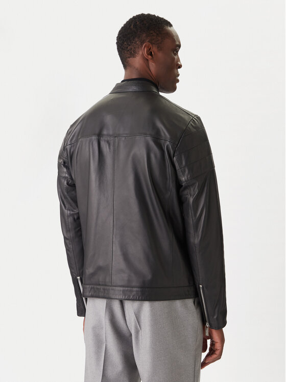 KARL LAGERFELD KARL LAGERFELD Odinė striukė 555022 554421 Juoda Slim Fit