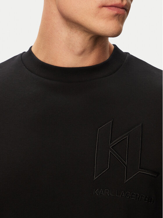 KARL LAGERFELD KARL LAGERFELD Džemperis ar kapuci 705022 563900 Melns Regular Fit