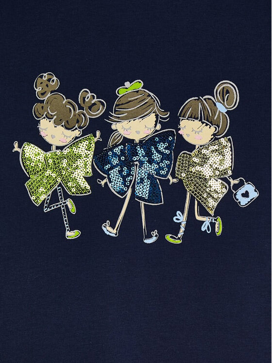 Completo maglietta e leggings 4752 Blu scuro