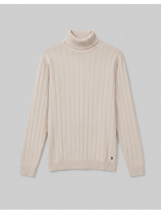 Borgio Borgio Sweter govone Beżowy Slim Fit