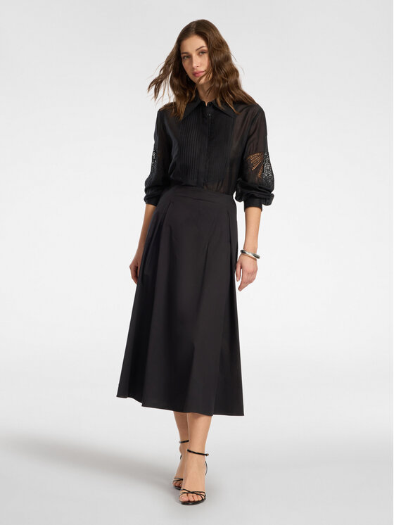 Elena Mirò Elena Mirò Spódnica midi 1063P000086N033 Czarny A-Line Fit