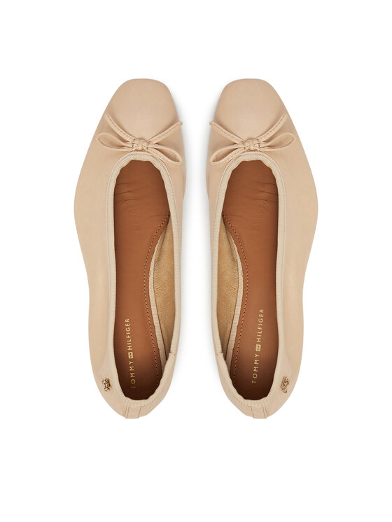 Tommy Hilfiger Tommy Hilfiger Балетки Soft Leather Ballerina Bow FW0FW08355 Рожевий