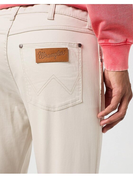 Wrangler Wrangler Jeansy Larston Beżowy Slim Fit