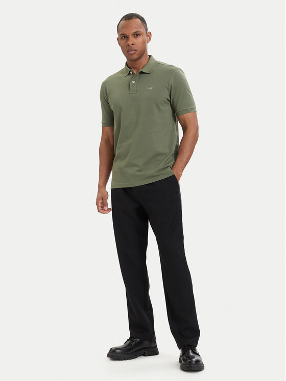 Gant Gant Polo marškinėliai Shield  2210 Tamsiai žalia Regular Fit