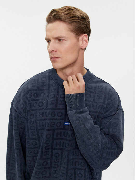 HUGO Hugo Majica dugih rukava Nenry 50510545 Tamnoplava Relaxed Fit