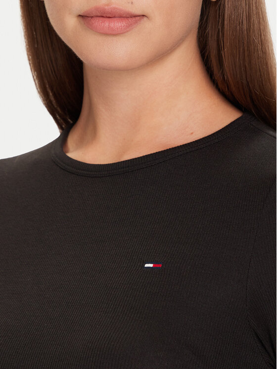 Tommy Jeans Tommy Jeans Bluză DW0DW21568 Negru Slim Fit