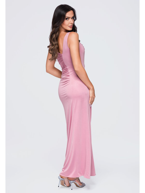 Ombre Ombre Sukienka wieczorowa LA-OM-DLR389 Różowy Slim Fit