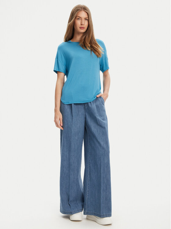United Colors Of Benetton United Colors Of Benetton Marškinėliai 3Z12D101X Mėlyna Slim Fit