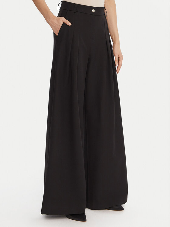Maryley Maryley Pantaloni din material 25IB579/43NE Negru Regular Fit