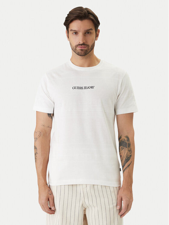 Guess Jeans Tricou M6GIZ3 KE942 Écru Regular Fit