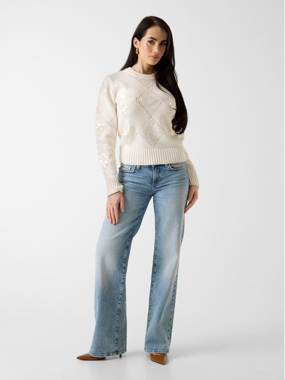 Guess Guess Sweter 180917 Biały Classic Fit