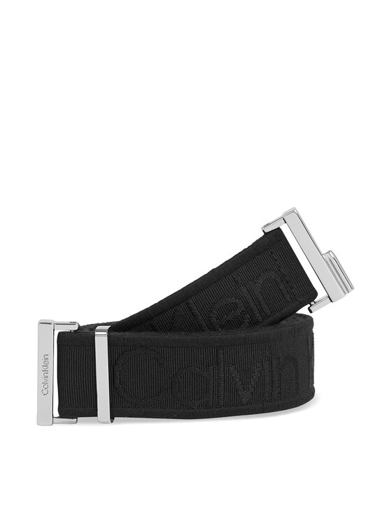 Curea de Damă Calvin Klein Gracie Logo Jacquard Belt 3.0 K60K611922 Negru