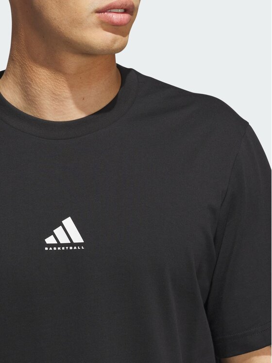 adidas adidas Koszulka techniczna BASKETBALL GRAPHIC Czarny Loose Fit