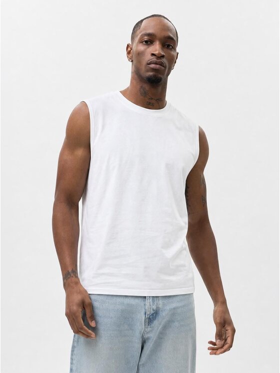 MyStars MyStars Tank top Klasyczna czysta 132470 Biały Regular Fit