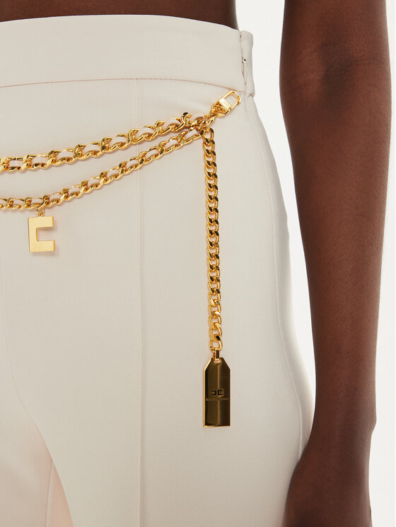 Elisabetta Franchi Elisabetta Franchi Palazzohose PA-T35-46E2 Écru Regular Fit