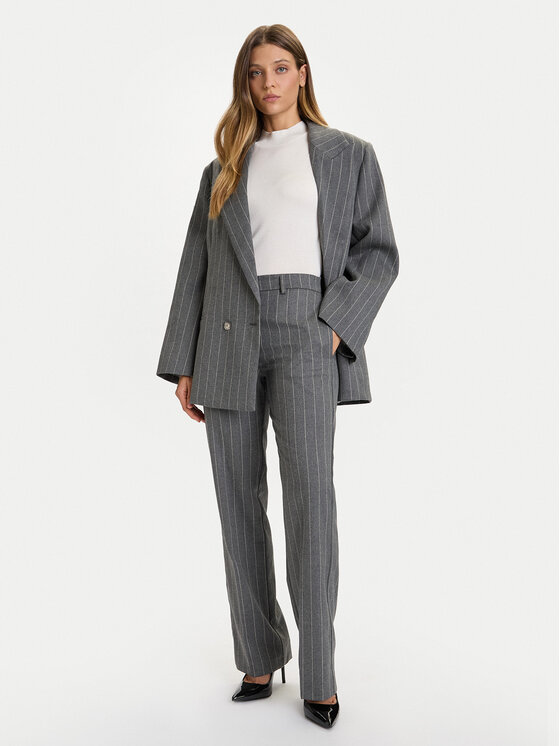 ViCOLO ViCOLO Kalhoty z materiálu TF0232 Šedá Regular Fit