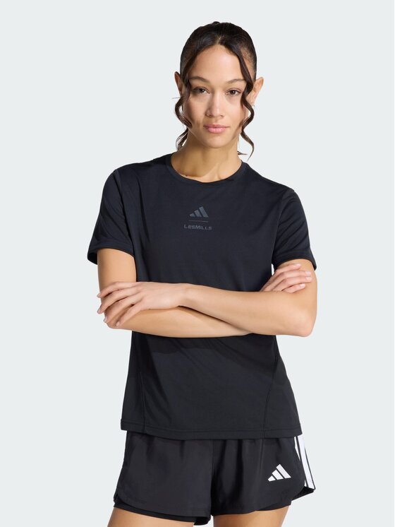 adidas adidas Koszulka techniczna Les Mills Graphic Tee Czarny Regular Fit