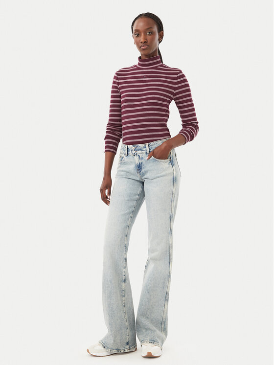 Tommy Jeans Tommy Jeans Bluzka Essential DW0DW19830 Fioletowy Slim Fit
