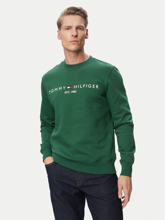 Tommy Hilfiger Hanorac Logo MW0MW11596 Verde închis Regular Fit