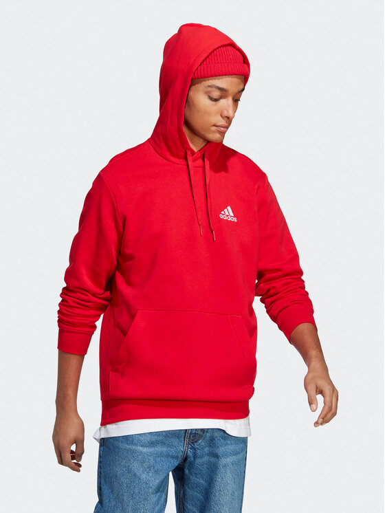 adidas adidas Jopa Essentials Fleece Hoodie H47018 Rdeča Regular Fit