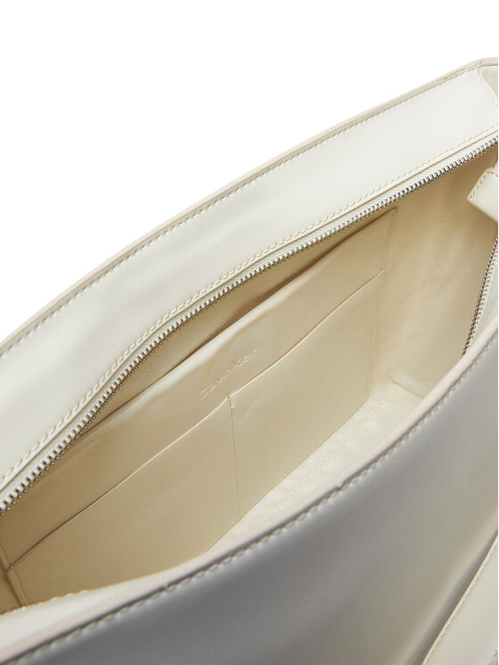 Calvin Klein Calvin Klein Torebka Embossed Logo Medium Shopper K60K613172 Écru