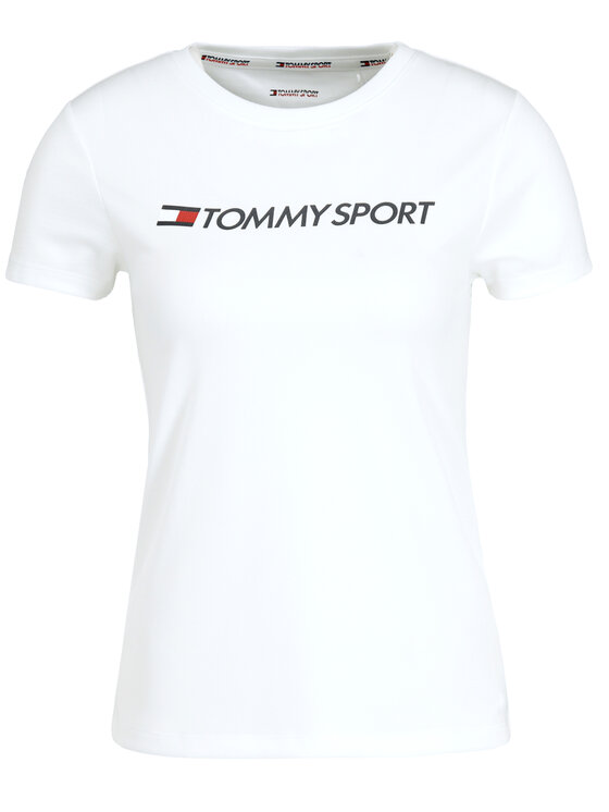 Tommy Sport Tommy Sport T-shirt Logo Crew S10S100055 Bianco Regular Fit