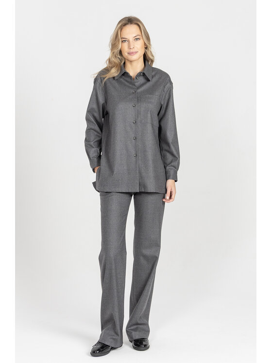 Deni Cler Milano Deni Cler Milano Koszula W-DC-1455-E5-I6-88-1 Szary Loose Fit