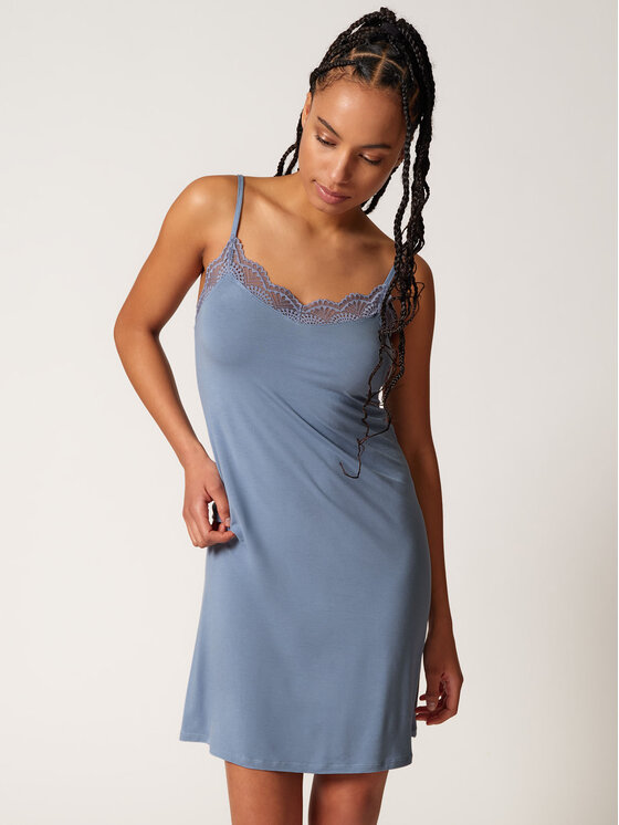 Skiny Skiny Nočná košeľa 82614 Modrá Regular Fit