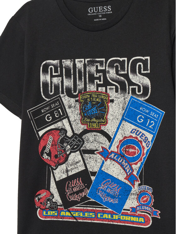 Guess Guess Tričko L5YI10 K8HM4 Čierna Regular Fit