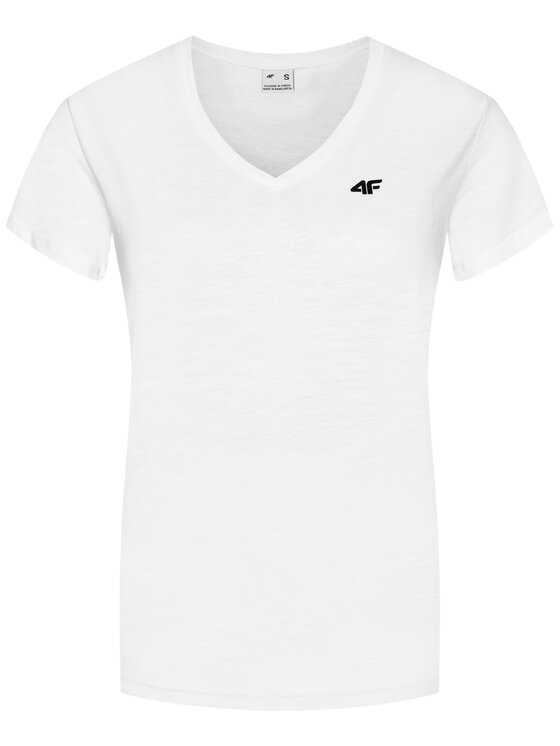 4F 4F T-Shirt NOSH4-TSD002 Biały Regular Fit
