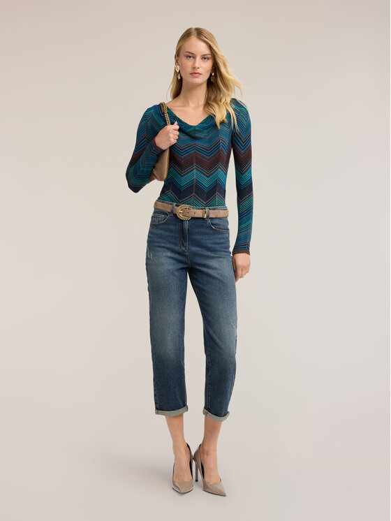 Motivi Motivi Sweter M316W004033N0V2 Turkusowy Regular Fit