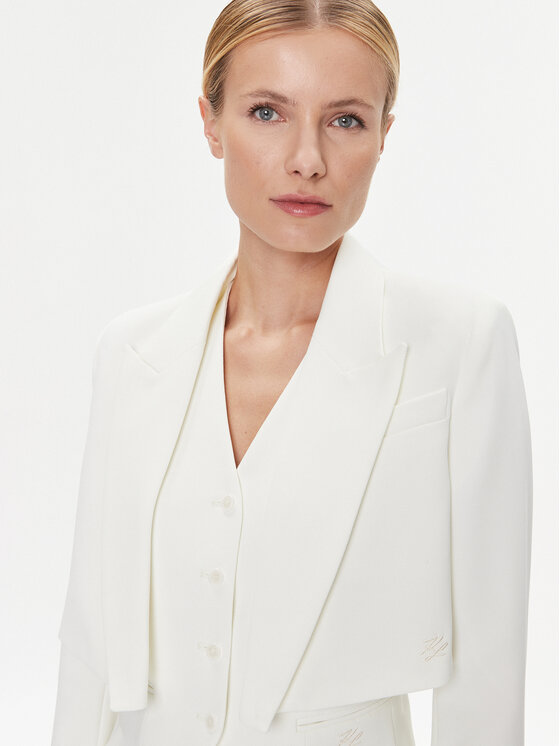 KARL LAGERFELD KARL LAGERFELD Completo blazer e gilet 240W1411 Bianco Regular Fit