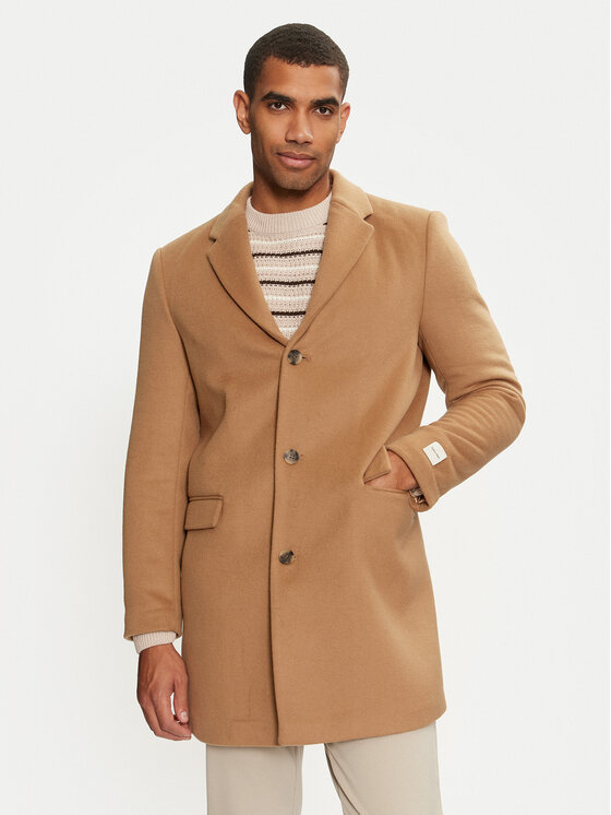 Calvin Klein Calvin Klein Palton de lână K10K113664 Bej Regular Fit