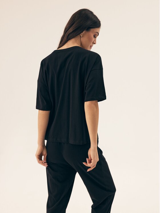 Esotiq Esotiq Piżama 42566 Czarny Regular Fit